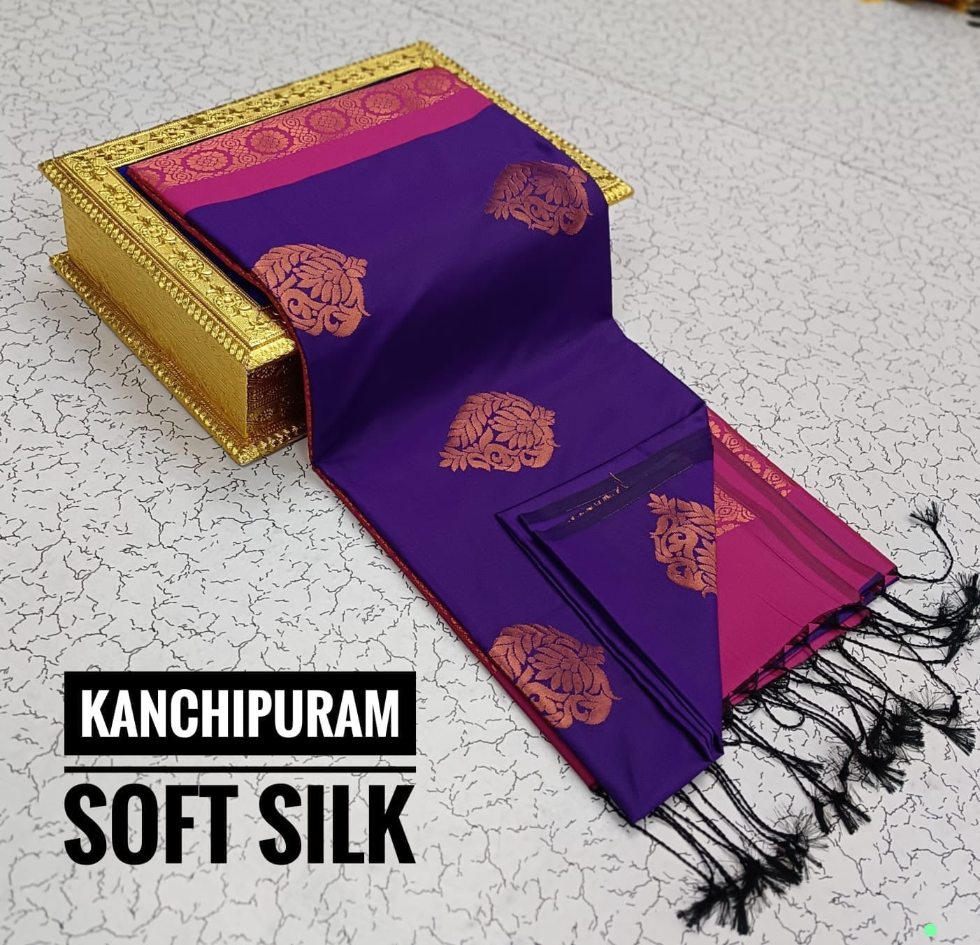 Kanchipuram Soft Silk Saree – Dual Tone Elegance