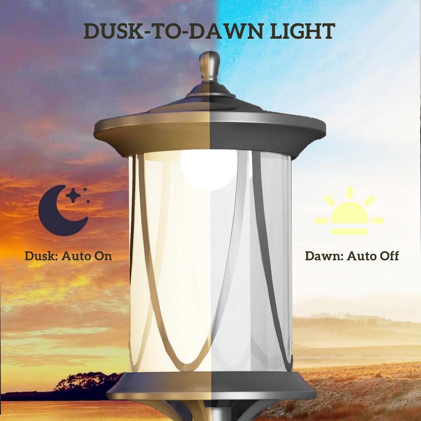 Solar Lamp Post Light, 1.3 M LED Outdoor Street Light, Waterproof IP44 for Patio, Garden, Pathway, Cool White-4
