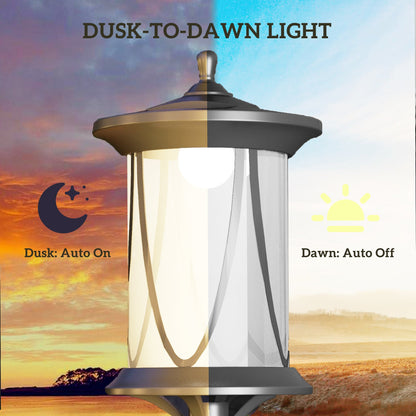 Solar Lamp Post Light, 1.3 M LED Outdoor Street Light, Waterproof IP44 for Patio, Garden, Pathway, Cool White-4