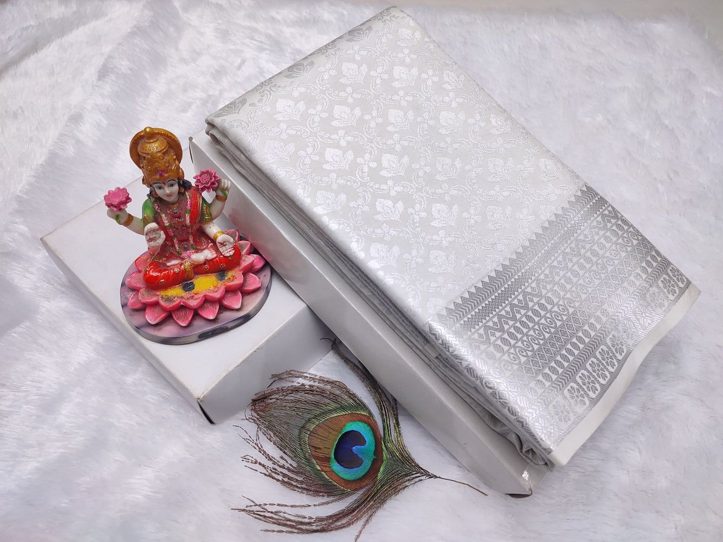 Soft Silk Saree with Silver Zari – Grace in Every Drape