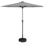 Garden Parasol with LED Lights, Solar Charged Patio Umbrella with Crank Handle, for Outdoor, Light Grey-0