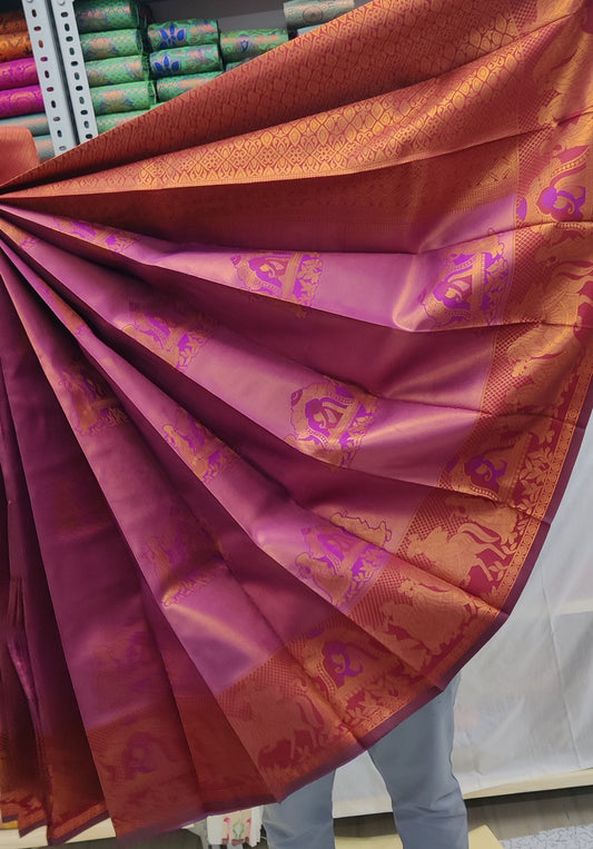 Pallakku Design Silk Saree – A Royal Touch of Tradition
