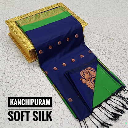Kanchipuram Soft Silk Saree – Dual Tone Elegance