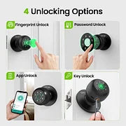 4 in 1 Smart Fingerprint Door Knob GhomeSmart K10PRO