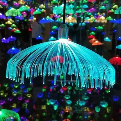 RGB Colorful Jellyfish Led Fiber Optic Light DIY Christmas Chandelier Multi Color Landscape Atmosphere Garden Courtyard Lights