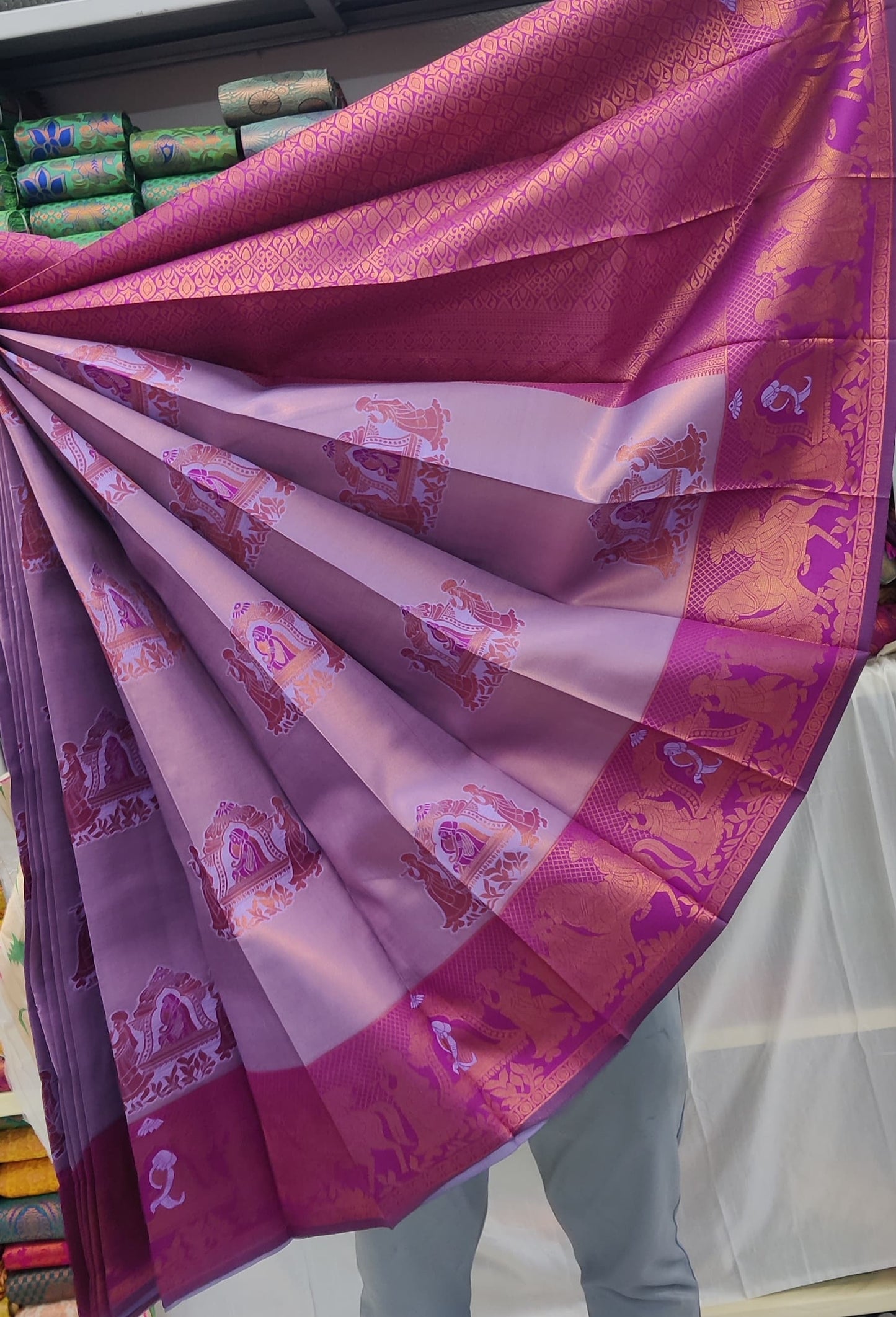 Pallakku Design Silk Saree – A Royal Touch of Tradition
