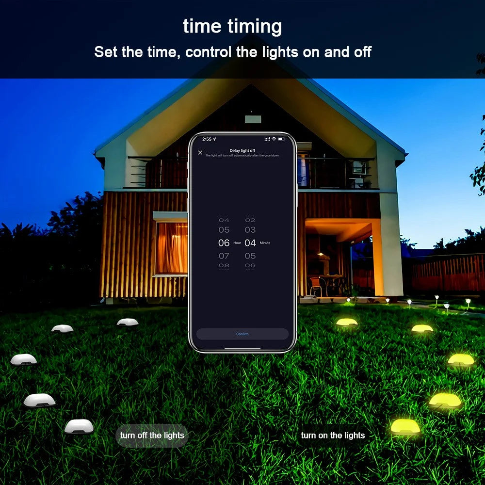 Outdoor Waterproof RGB Lawn Light Tuya WIFI Bluetooth Smart LED Lamp String Google Alexa Control For Garden Floor Ambient Lamp