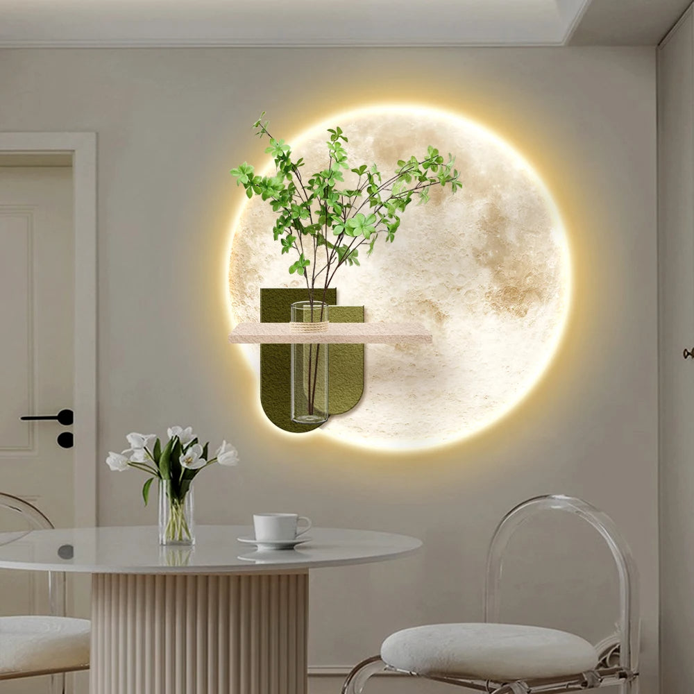 Modern Luxury LED Light Painting Mural Art Lamp 3D Living Room Dining Room Sandstone Wall Painting