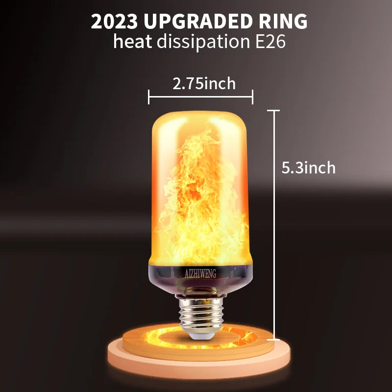 Upgraded LED Flame Light Bulbs, 4 Modes Flickering with Upside Down Effect, E26/E27 Base for Christmas(Not support APP control）