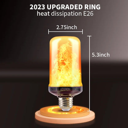 Upgraded LED Flame Light Bulbs, 4 Modes Flickering with Upside Down Effect, E26/E27 Base for Christmas(Not support APP control）