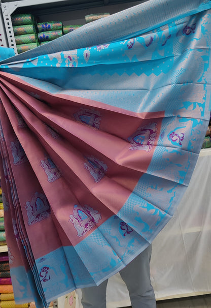Pallakku Design Silk Saree – A Royal Touch of Tradition