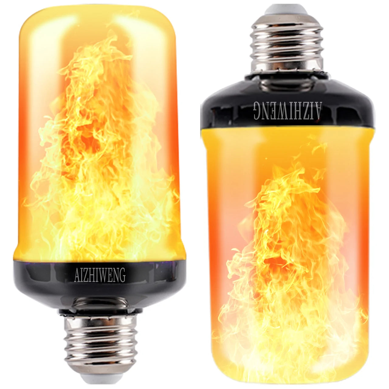 Upgraded LED Flame Light Bulbs, 4 Modes Flickering with Upside Down Effect, E26/E27 Base for Christmas(Not support APP control）