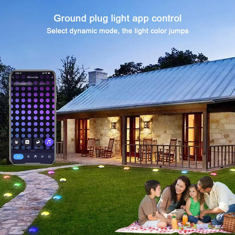 Outdoor Waterproof RGB Lawn Light Tuya WIFI Bluetooth Smart LED Lamp String Google Alexa Control For Garden Floor Ambient Lamp