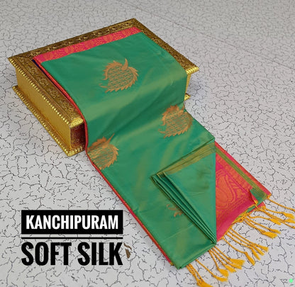 Kanchipuram Soft Silk Saree – Dual Tone Elegance