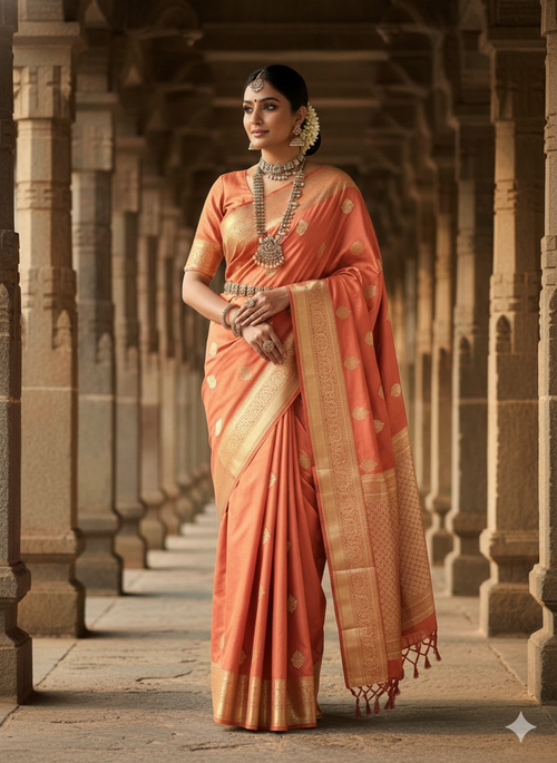 Kanchipuram semi double shade silk saree