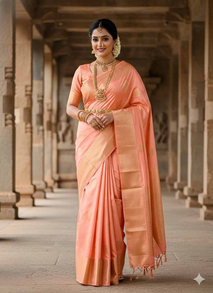 Kanchipuram 2g Gold Pure Silk Saree