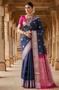 Kanchipuram silver Soft Silk Sarees