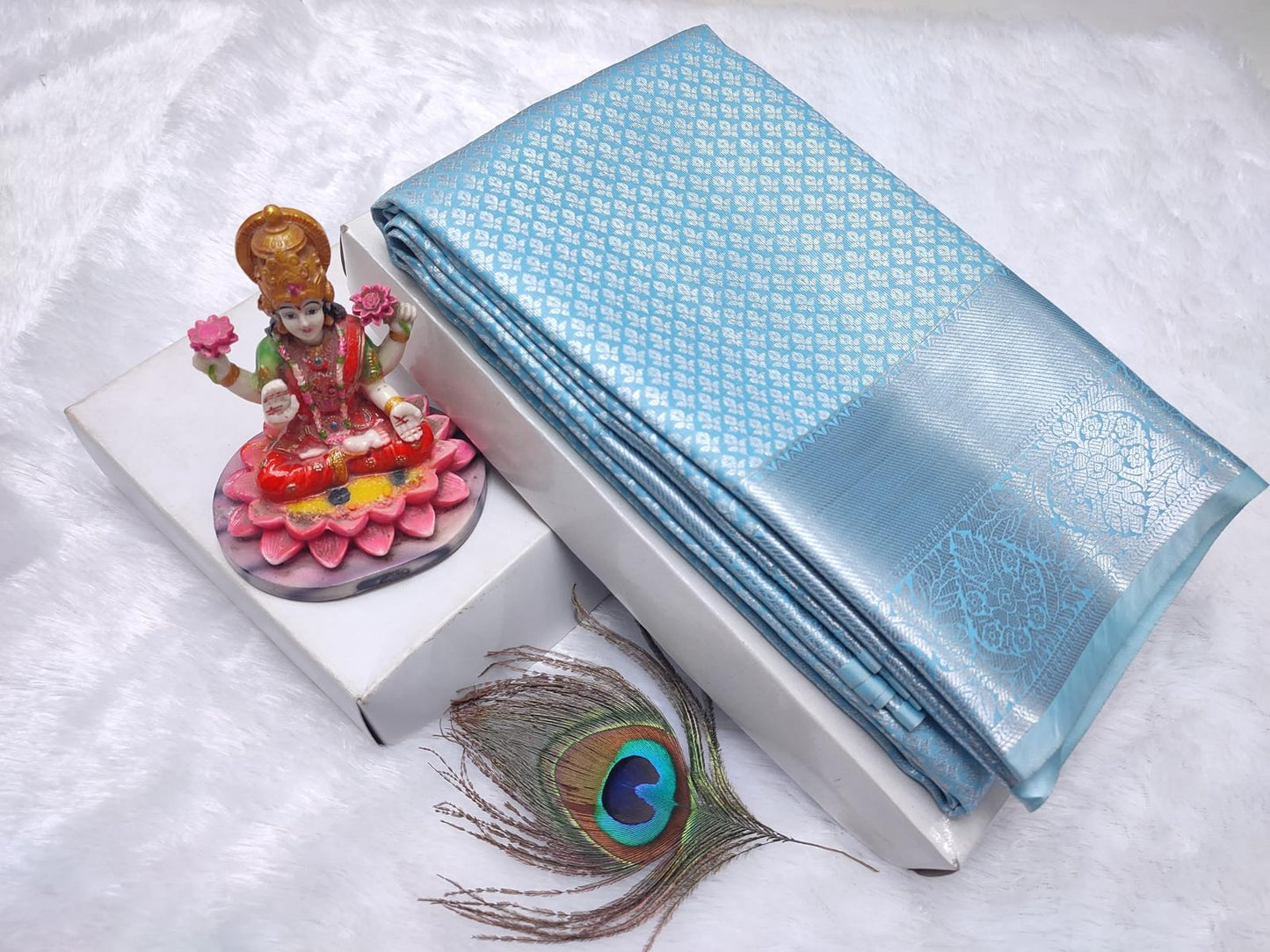 Silver Zari Silk Saree Pastel Collection