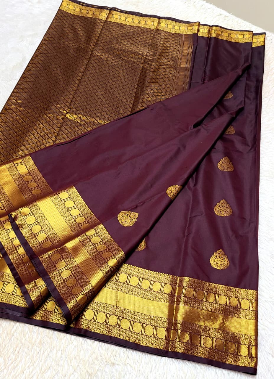Kanchi Semi Silk Sarees   Korvai Pattern