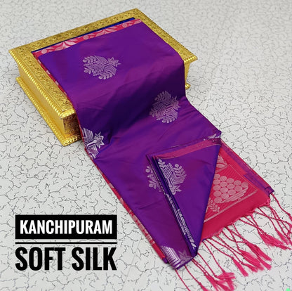 Kanchipuram Soft Silk Saree – Dual Tone Elegance