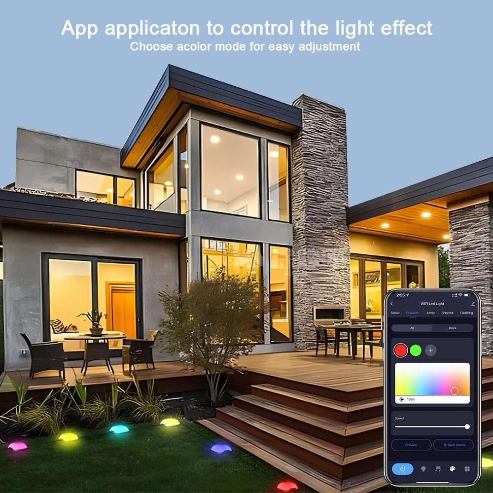 Outdoor Waterproof RGB Lawn Light Tuya WIFI Bluetooth Smart LED Lamp String Google Alexa Control For Garden Floor Ambient Lamp