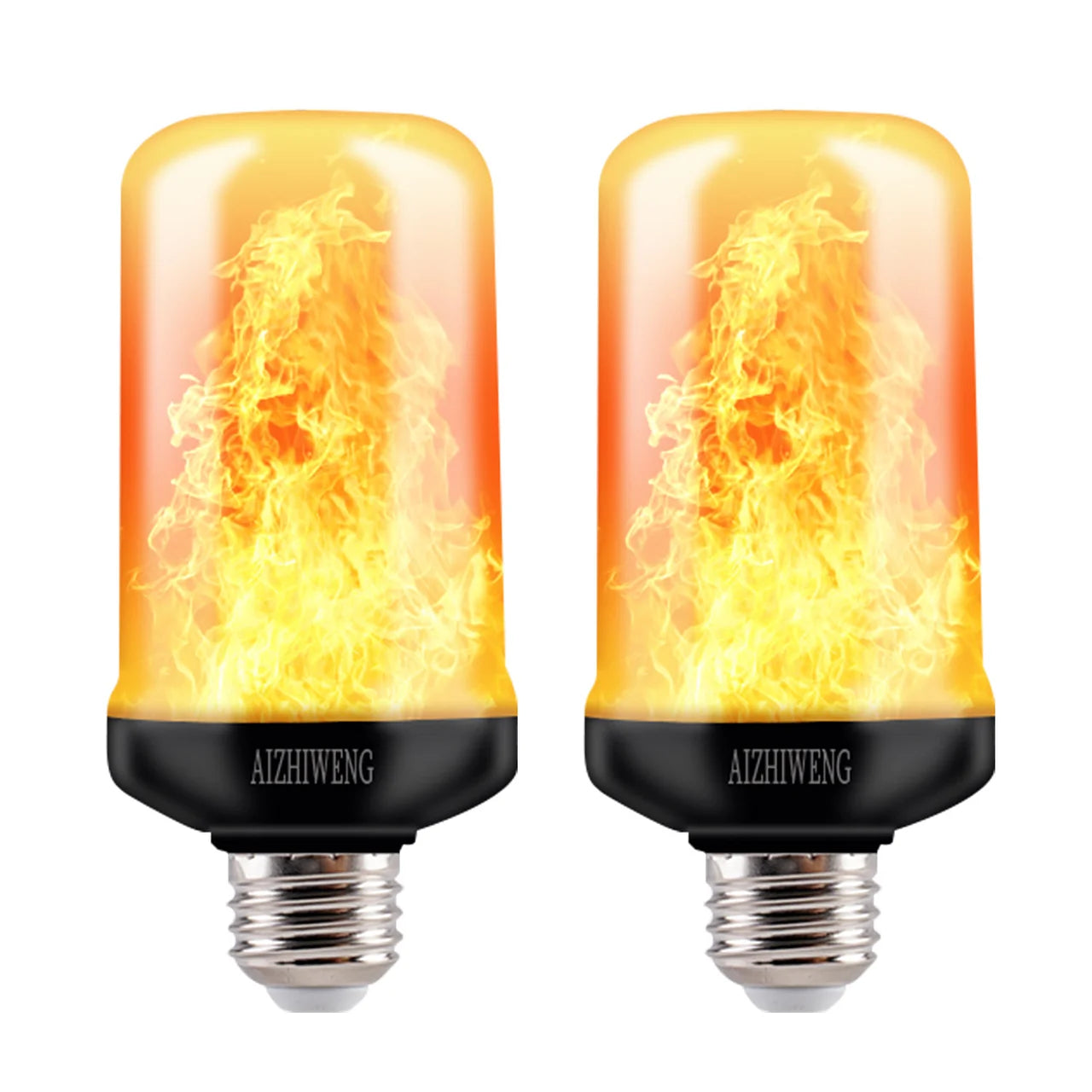 Upgraded LED Flame Light Bulbs, 4 Modes Flickering with Upside Down Effect, E26/E27 Base for Christmas(Not support APP control）