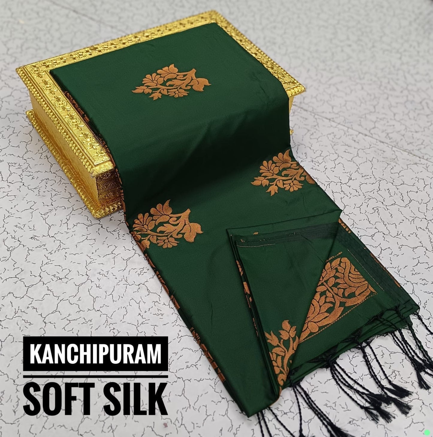 Kanchipuram Soft Silk Saree – Dual Tone Elegance