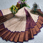 Exquisite Korvai Border Silk Saree with 1000 Butta Design – Timeless Elegance