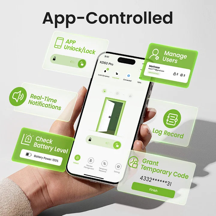 New Product - Removable Battery Smart Knob Lock GHome Smart KD03PRO