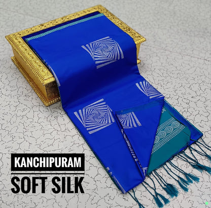 Kanchipuram Soft Silk Saree – Dual Tone Elegance