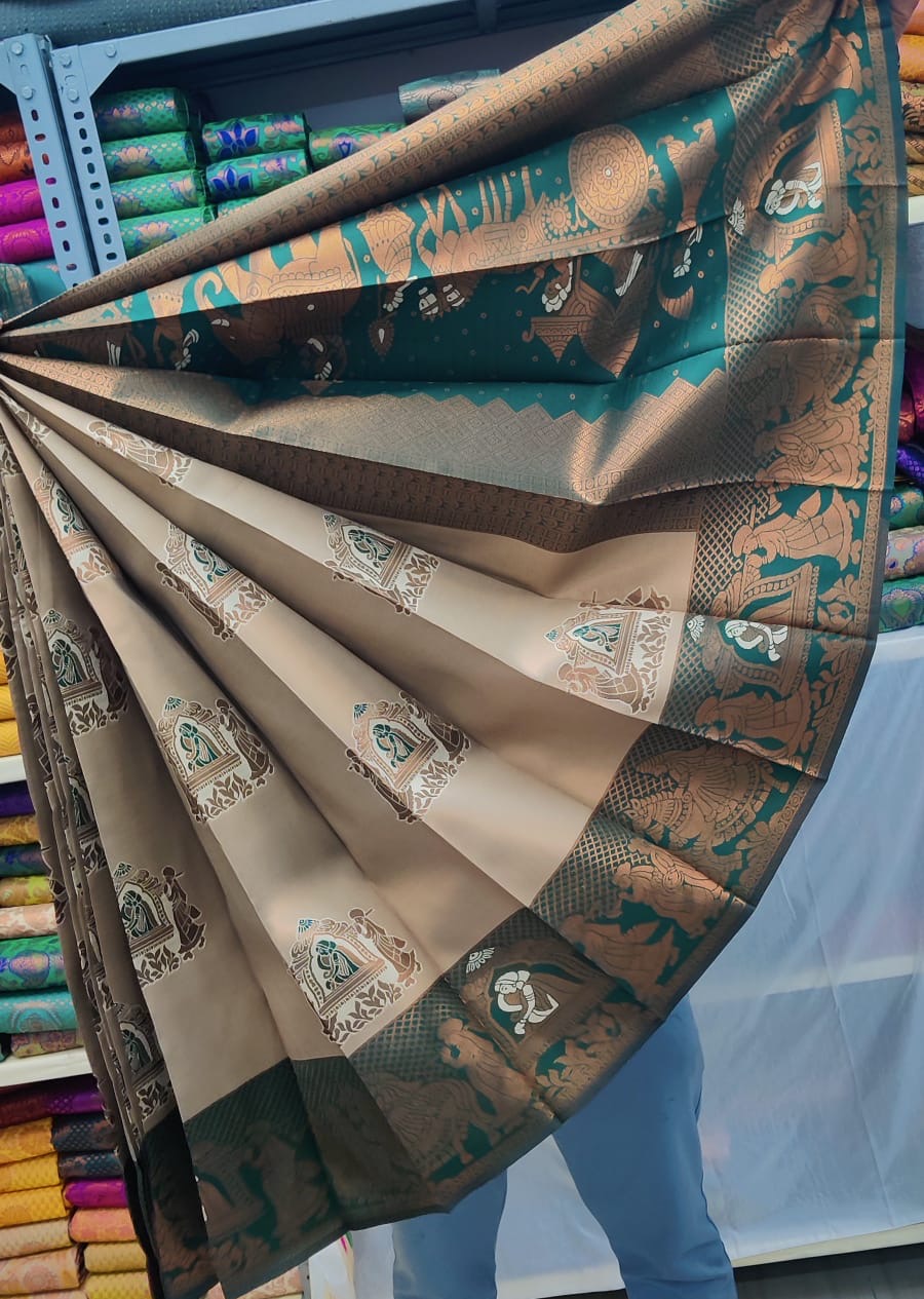 Pallakku Design Silk Saree – A Royal Touch of Tradition
