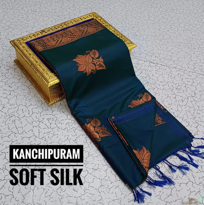 Kanchipuram Soft Silk Saree – Dual Tone Elegance