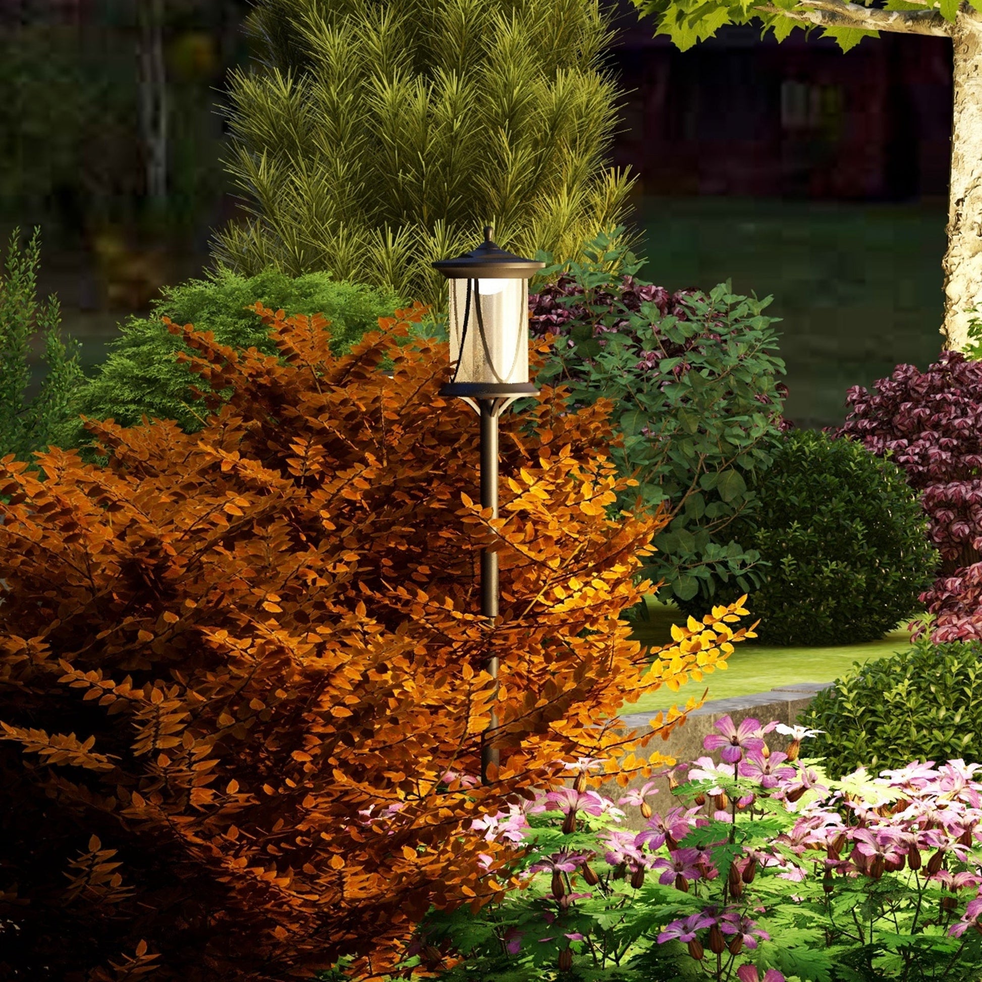 Solar Lamp Post Light, 1.3 M LED Outdoor Street Light, Waterproof IP44 for Patio, Garden, Pathway, Cool White-1