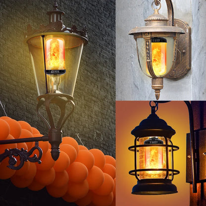 Upgraded LED Flame Light Bulbs, 4 Modes Flickering with Upside Down Effect, E26/E27 Base for Christmas(Not support APP control）