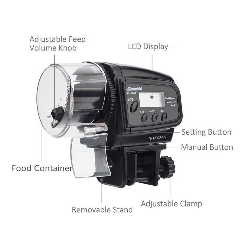 Adjustable Automatic Fish Feeder Electrical Plastic Fish Tank Timer Feeder Home Aquarium Tank Food Feeding Fish Feeder Tool-3