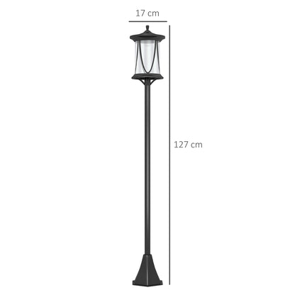 Solar Lamp Post Light, 1.3 M LED Outdoor Street Light, Waterproof IP44 for Patio, Garden, Pathway, Cool White-2
